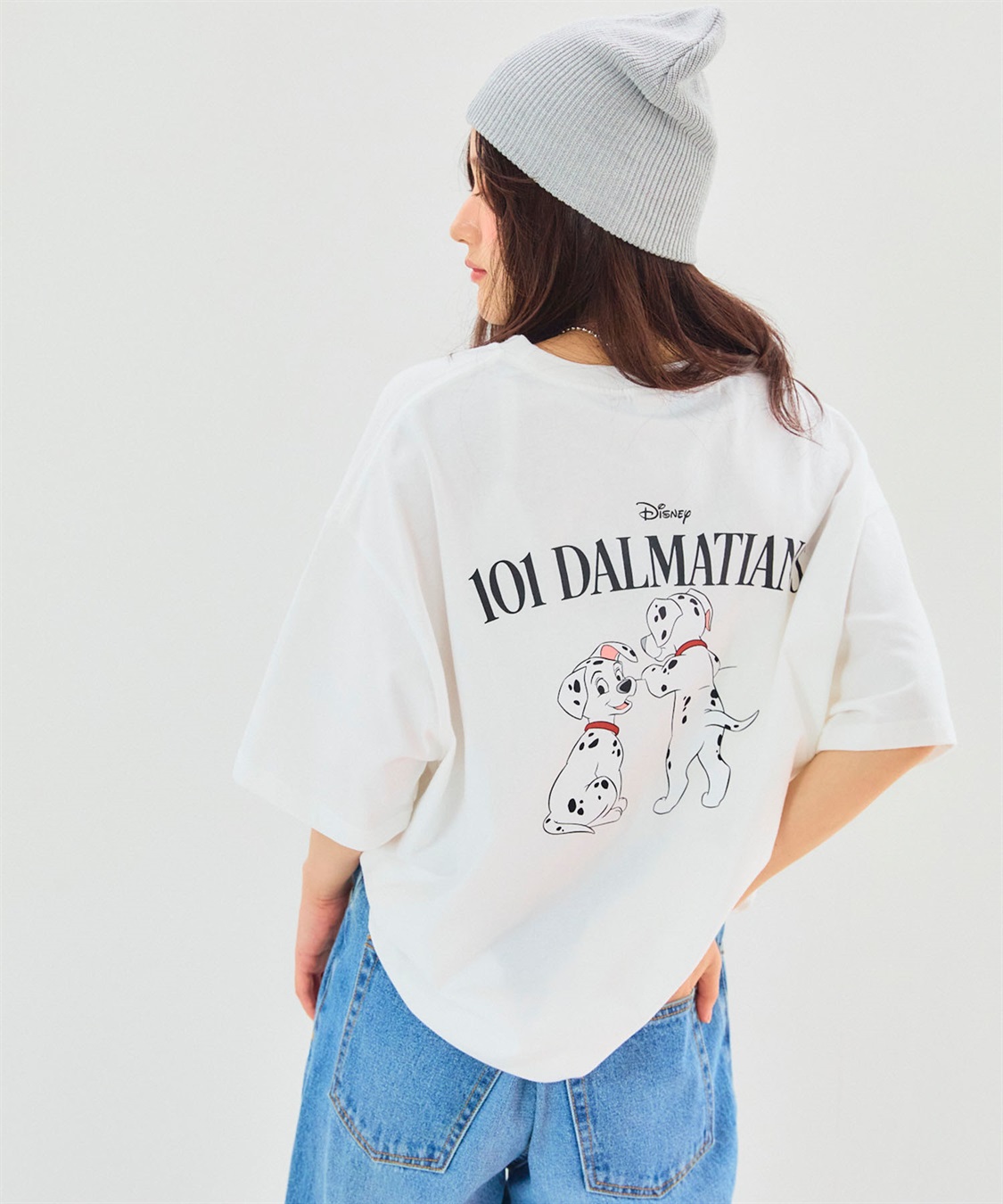 【Disney/ディズニー】101匹わんちゃんバックデザインクルーネックTシャツ