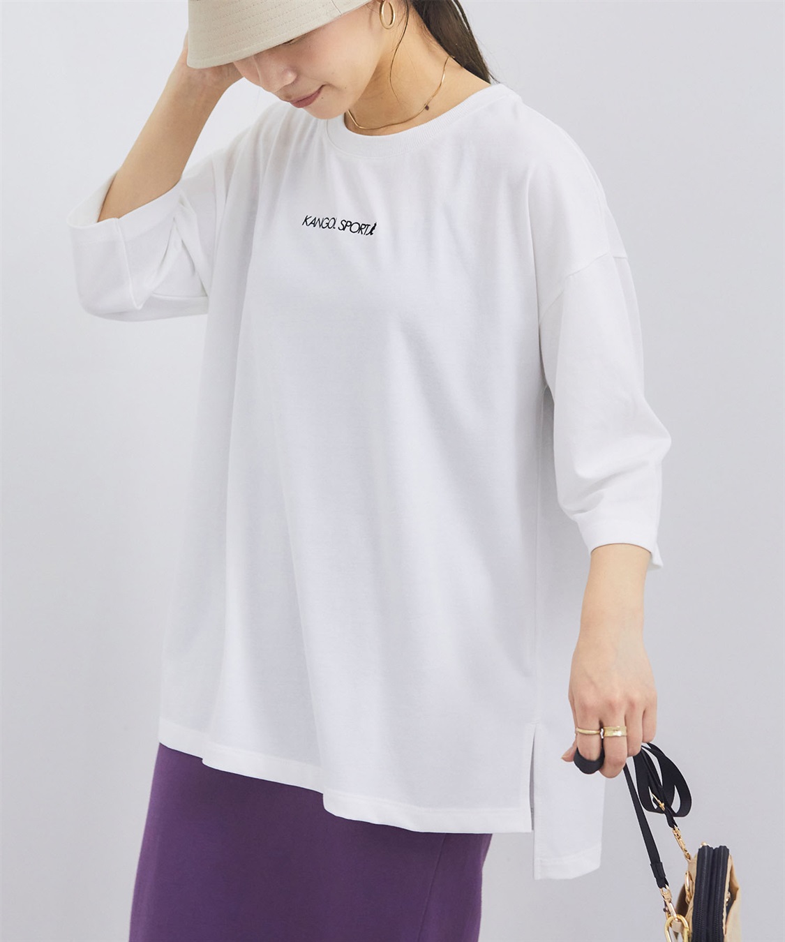 【KANGOL SPORT】7分袖ロゴBIGTシャツ