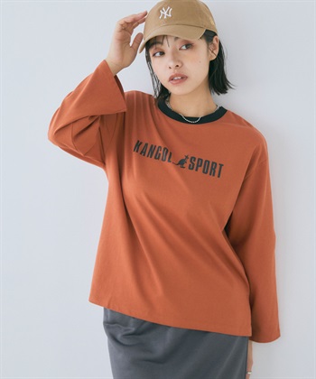 Life Style by cross marche 《吸汗速乾・UV対策》ロゴプリント配色ロングスリーブTシャツ【KANGOL SPORT】_subthumb_3