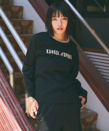 Life Style by cross marche 《吸汗速乾・UV対策》ロゴプリント配色ロングスリーブTシャツ【KANGOL SPORT】_subthumb_12