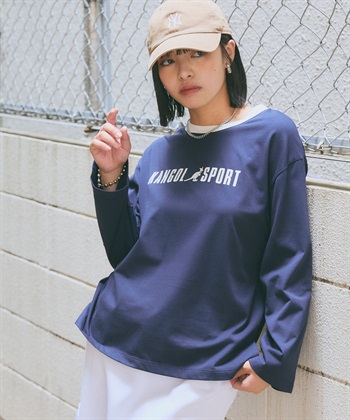 Life Style by cross marche 《吸汗速乾・UV対策》ロゴプリント配色ロングスリーブTシャツ【KANGOL SPORT】_subthumb_15