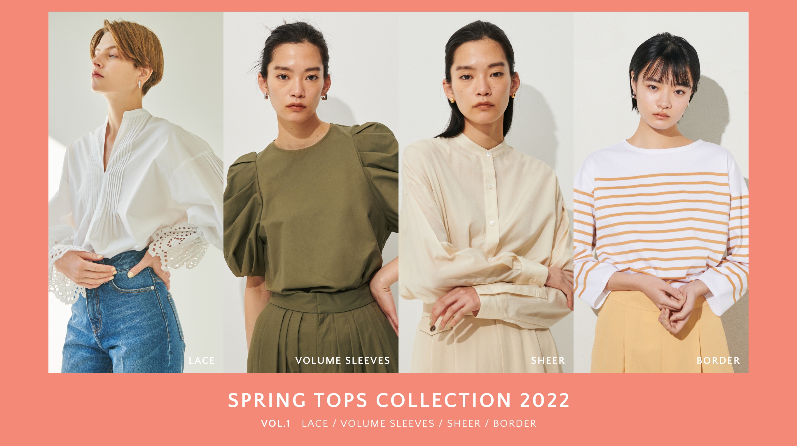 SPRING TOPS COLLECTION 2022 VOL.1 LACE / VOLUME SLEEVES / SHEER / BORDER