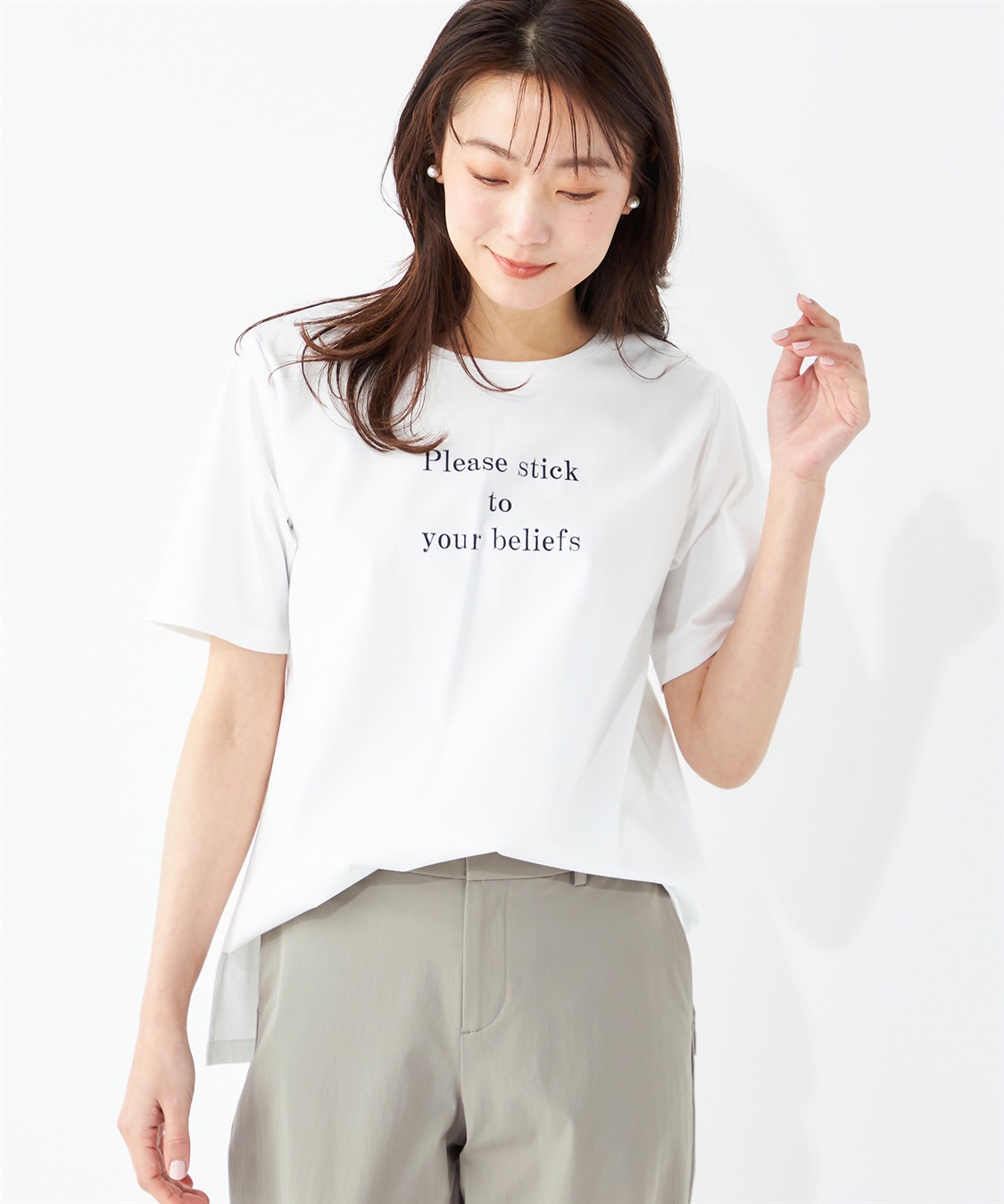 A/C DESIGN BY ALPHA CUBIC 【接触冷感】ロゴプリントTシャツ　¥4,389 （tax in）